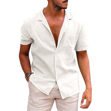 Load image into Gallery viewer, Men&#39;s Tops Casual Button Down Shirt Short Sleeve Beach Shirt Summer