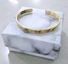 Load image into Gallery viewer, Mantra Bracelet With Quotes Stainless Steel Cuff Inspirational Jewelry Graduation Gift