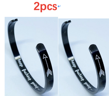 Load image into Gallery viewer, Mantra Bracelet With Quotes Stainless Steel Cuff Inspirational Jewelry Graduation Gift