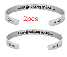 Load image into Gallery viewer, Mantra Bracelet With Quotes Stainless Steel Cuff Inspirational Jewelry Graduation Gift