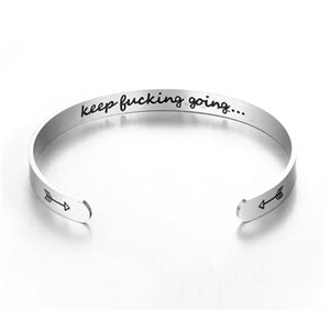 Mantra Bracelet With Quotes Stainless Steel Cuff Inspirational Jewelry Graduation Gift