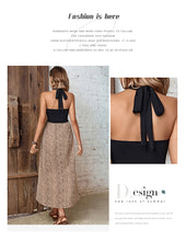 Load image into Gallery viewer, New European And American Summer Women&#39;s Leopard Print Halter Irregular Slit Dress