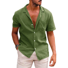 Load image into Gallery viewer, Men&#39;s Tops Casual Button Down Shirt Short Sleeve Beach Shirt Summer