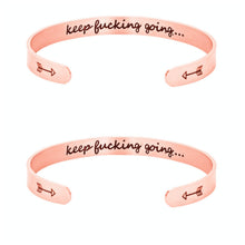 Load image into Gallery viewer, Mantra Bracelet With Quotes Stainless Steel Cuff Inspirational Jewelry Graduation Gift