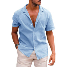 Load image into Gallery viewer, Men&#39;s Tops Casual Button Down Shirt Short Sleeve Beach Shirt Summer
