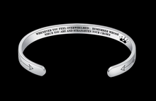Load image into Gallery viewer, Mantra Bracelet With Quotes Stainless Steel Cuff Inspirational Jewelry Graduation Gift