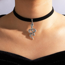 Load image into Gallery viewer, Snake Cobra Chokers Witchy Gothic Grunge Collar Velvet Necklace Dark Jewelry For Gift