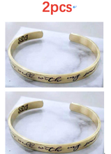 Load image into Gallery viewer, Mantra Bracelet With Quotes Stainless Steel Cuff Inspirational Jewelry Graduation Gift