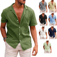 Load image into Gallery viewer, Men&#39;s Tops Casual Button Down Shirt Short Sleeve Beach Shirt Summer