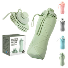 Load image into Gallery viewer, 600ml Folding Silicone Water Bottle Sports Water Bottle Outdoor Travel Portable Water Cup Running Riding Camping Hiking Kettle