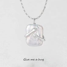 Load image into Gallery viewer, Square Baroque Pearl Couple Pendant Necklace