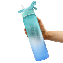 Load image into Gallery viewer, 1000ML Plastic Spray Water Bottle Scrub Bounce Cover Straw Space Cup Sports Water Bottle