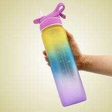 Load image into Gallery viewer, 1000ML Plastic Spray Water Bottle Scrub Bounce Cover Straw Space Cup Sports Water Bottle