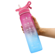 Load image into Gallery viewer, 1000ML Plastic Spray Water Bottle Scrub Bounce Cover Straw Space Cup Sports Water Bottle