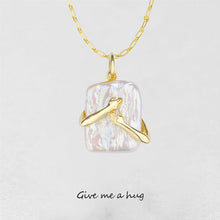 Load image into Gallery viewer, Square Baroque Pearl Couple Pendant Necklace