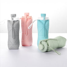 Load image into Gallery viewer, 600ml Folding Silicone Water Bottle Sports Water Bottle Outdoor Travel Portable Water Cup Running Riding Camping Hiking Kettle