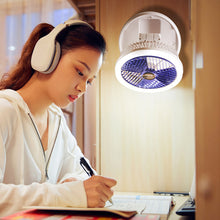 Load image into Gallery viewer, USB Charging Foldable Table Fan Wall Mounted Hanging Ceiling Fan With LED Light 4 Speed Adjustable For Home Room Air Cooler Fan