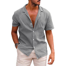 Load image into Gallery viewer, Men&#39;s Tops Casual Button Down Shirt Short Sleeve Beach Shirt Summer