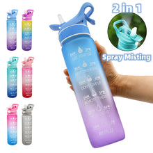 Load image into Gallery viewer, 1000ML Plastic Spray Water Bottle Scrub Bounce Cover Straw Space Cup Sports Water Bottle