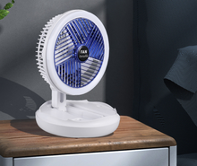 Load image into Gallery viewer, USB Charging Foldable Table Fan Wall Mounted Hanging Ceiling Fan With LED Light 4 Speed Adjustable For Home Room Air Cooler Fan